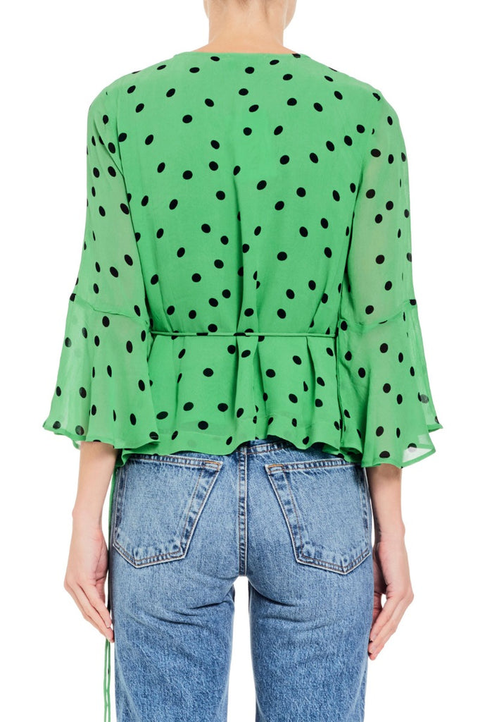 Dainty Georgette Wrap Top Classic Green ...